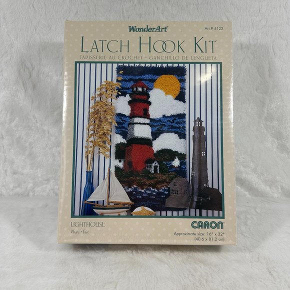 Caron WonderArt Other - New in Box Sealed Caron WonderArt Latch Hook Kit #4122 Lighthouse Nautical Theme